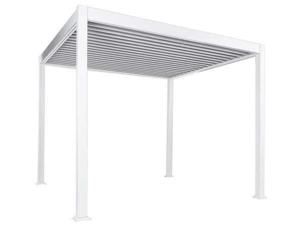 Haveskærm mørkegrå 310 x 215 x 310 cm stål polyester LED-lys justerbar solpanel moderne stil