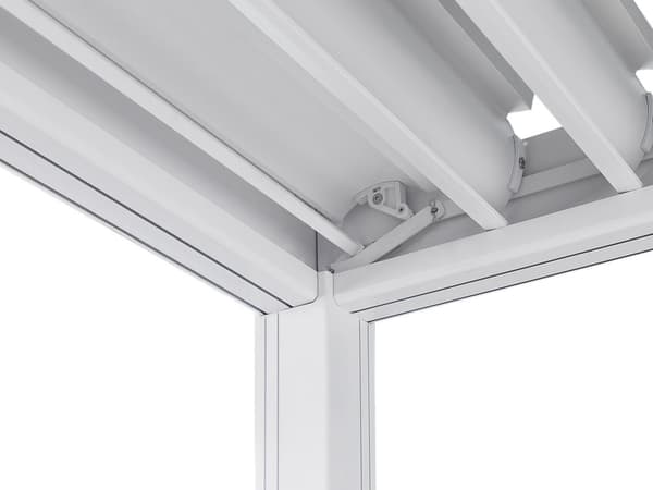 Haveskærm mørkegrå 310 x 215 x 310 cm stål polyester LED-lys justerbar solpanel moderne stil