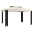 Miniatyrbillede 3 af 9: vidaXL pavillon med dobbelt tag 3,94x2,96 m stål cremefarvet