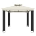 Miniatyrbillede 5 af 9: vidaXL pavillon med dobbelt tag 3,94x2,96 m stål cremefarvet