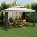 Miniatyrbillede 2 af 9: vidaXL pavillon med dobbelt tag 3,94x2,96 m stål cremefarvet