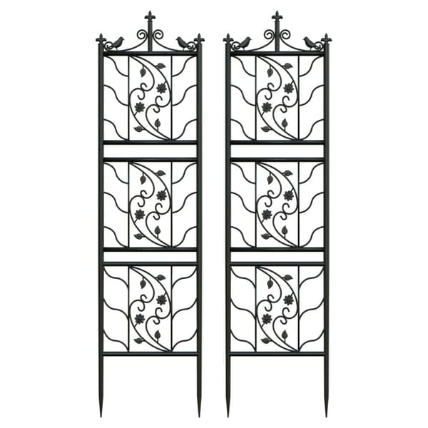 Metallträdgårdsgaller, Elegant Design, Hållbar Järnkonstruktion,svart