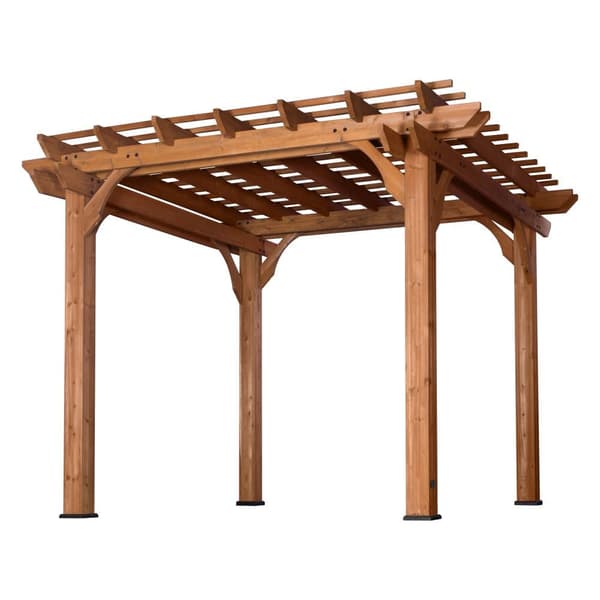 Backyard Discovery Wooden Pergola, 100% cederträ - Trädgårdspergola 305x305cm - Lätt att montera terrasspergola - 4,55m² invändig yta