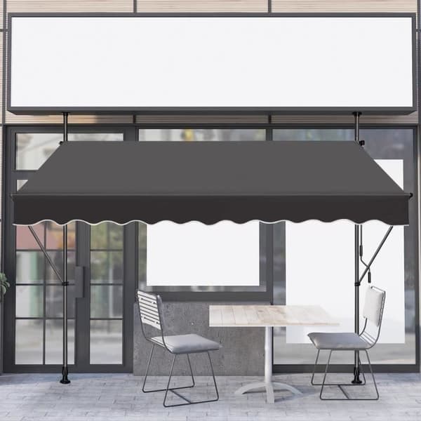 LARS360 Markis 150 x 120 cm Soltakvev för balkong UV-beständig Ingen borrning (Ljusgrå)