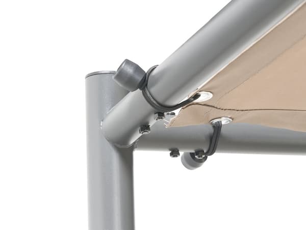 Pergola Taupe Polyester Stål 282 x 294 cm Stoffskygge Metallramme Hagepaviljong