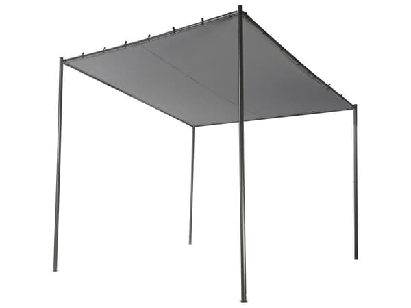Pergola Mörkgrå Polyester Stål 282 x 294 cm Solskydd i Tyg Metallram Trädgårdspaviljong