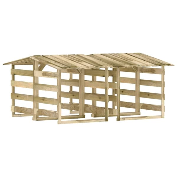 Pergola med tak 4 delar 100x90x100 cm impregnerad furu