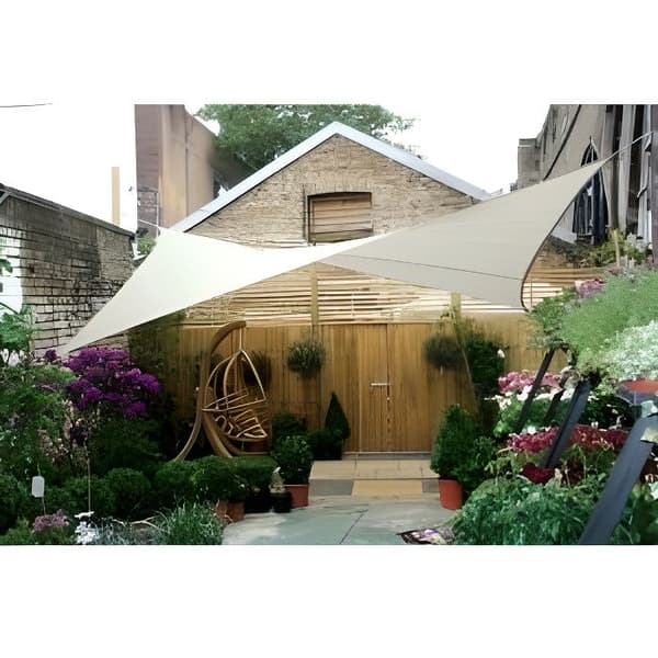 Perel square shade segel - Creme färg - 5 x 5m
