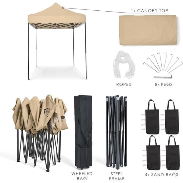 Belvédère All Seasons Gazebos Tungt Åtagande Helt Vattentät Pop Up 3x2m - Beige