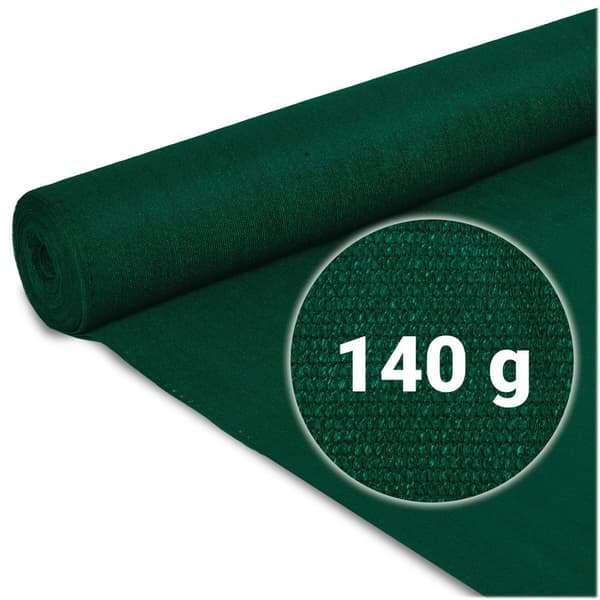 Skuggnät 1,5x25m 140g/m2 + 50 klämmor grön