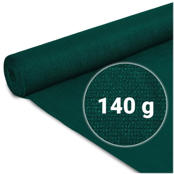 Varjostinverkko 1,5x50m 140g/m2 + 50 puristinta vihreää