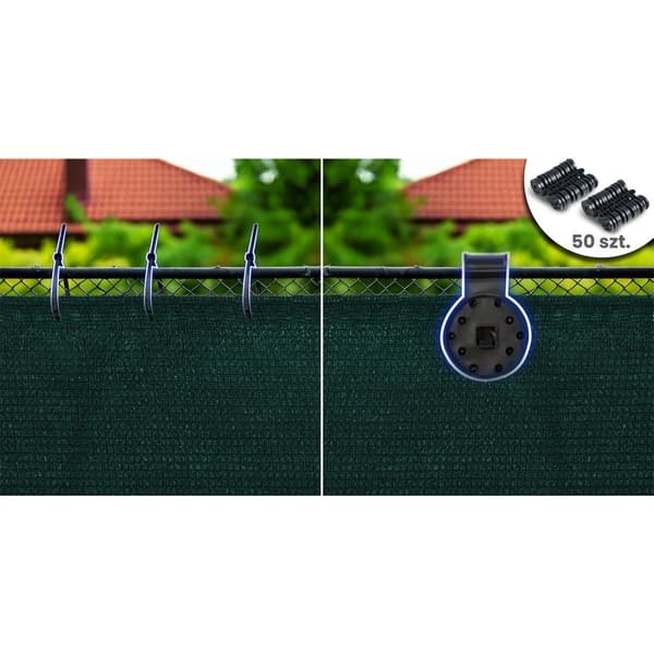 Skuggnät 1,2x25m 110g/m2 + 50 klämmor grön