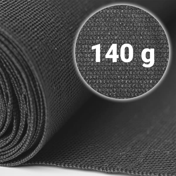 Skuggnät 1,2x50m 140g/m2 + 50 klämmor grå