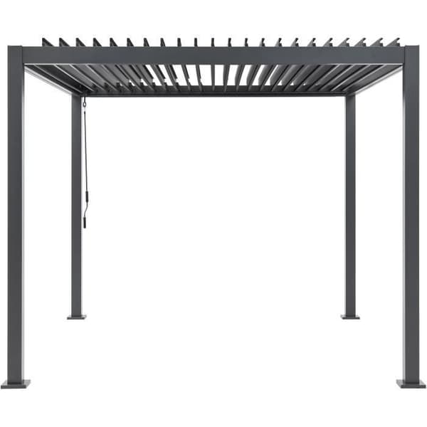 Bioklimatisk pergola GAYA - Struktur i aluminium och stål - 290x290xH240 cm - Grå