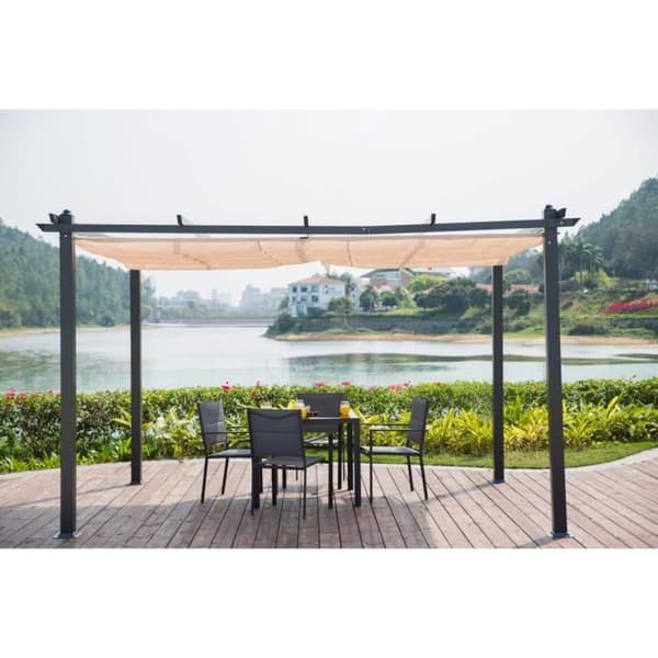CORDOBA aluminium pergola - Ecru - 4 x 3 m