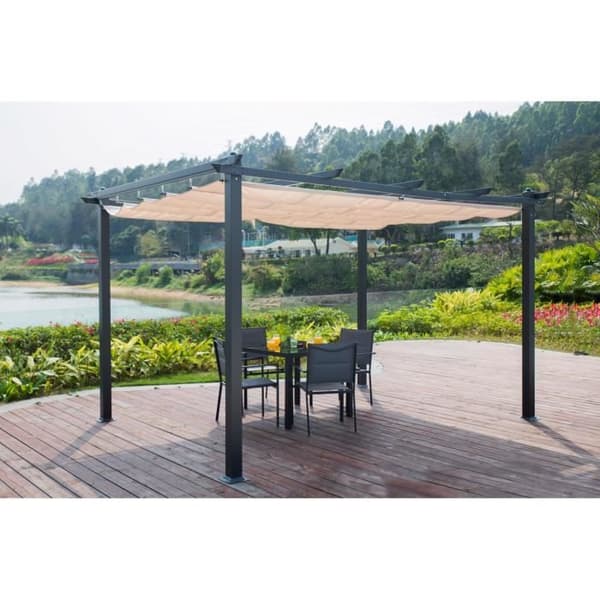 CORDOBA aluminium pergola - Ecru - 4 x 3 m