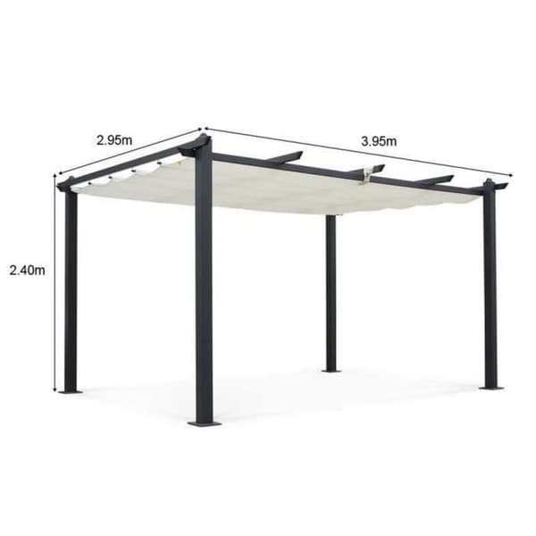 CORDOBA aluminium pergola - Ecru - 4 x 3 m