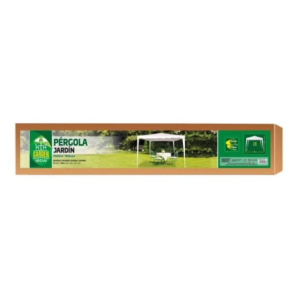 Vitt lusthus för polyester trädgård 300x300x250 - Aktivt - Trädgårdstält - UV50 skydd