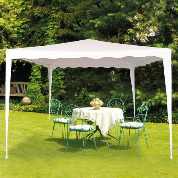 Vitt lusthus för polyester trädgård 300x300x250 - Aktivt - Trädgårdstält - UV50 skydd