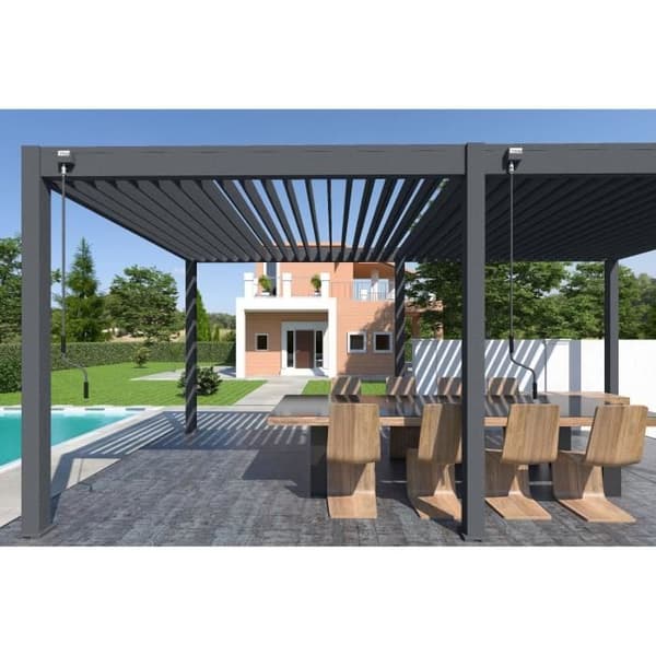 Pergola - Aluminium - OMBREA - Bioklimatisk - Anthracite - 3x6 m