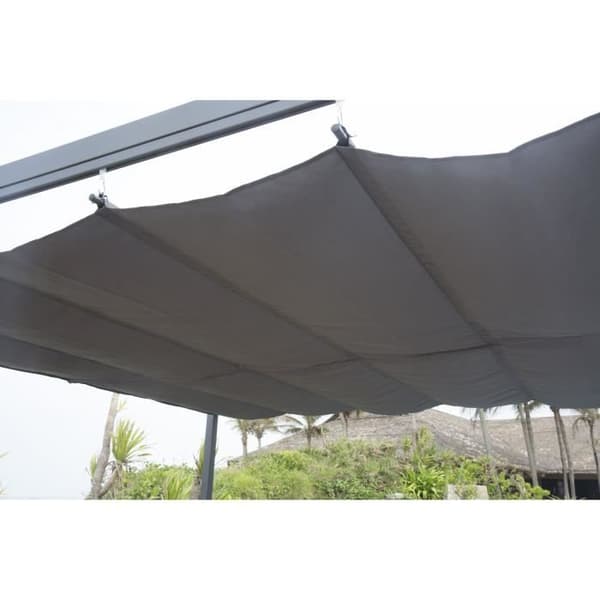Pergola KIBA med rullbart tak - Grå - 3 x 3 m