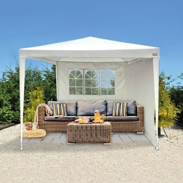 aktivt lusthus 270 x 255 x 270 cm polyester stålkräm