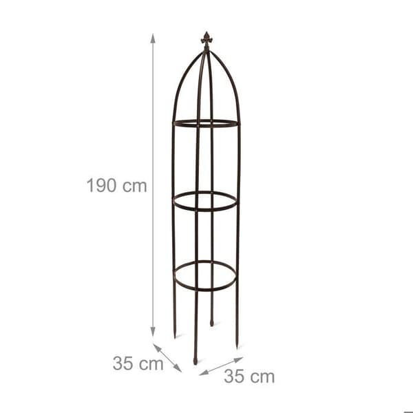 Relaxdays Trädgårdsbåge för rosor klättrande växter pergola Obelisk för trädgården stöd metal 190 cm