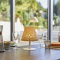 Miniatyrbild 2 av 6: Sladdlös bordslampa - LUMISKY - IBIZA - H26 cm - Naturlig bambu - Varmvit och vit LED