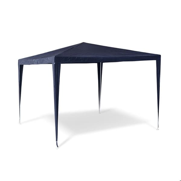 Relaxdays Tonnelle trädgårdspaviljong terrass tält pergola festtält bar sommar H x B x D 2,5 x 3 x 3 m, blå