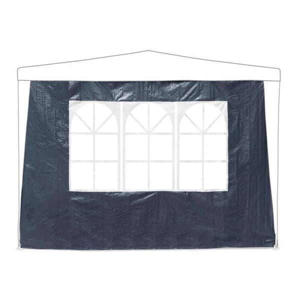 Relaxdays Sidepanel för paviljong, set om 4, 2x3 m, sidopaneler med fönster och blixtlås, blå