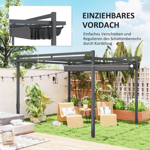 Pergola, 358x320 cm, Harmaa