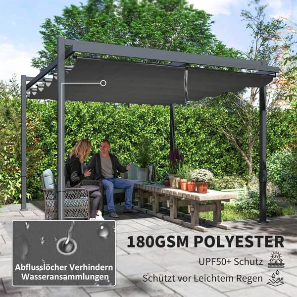 Pergola, 358x320 cm, Harmaa