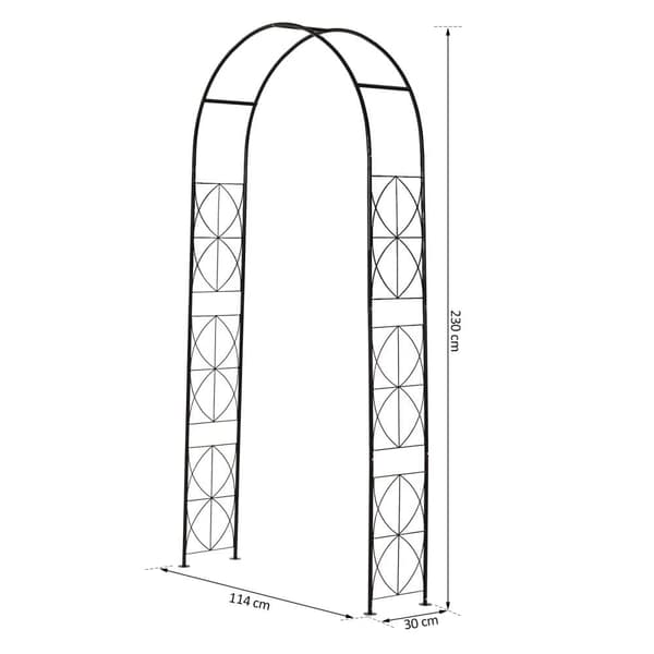 Havebue Trellis, 114x30x230 cm, Sort