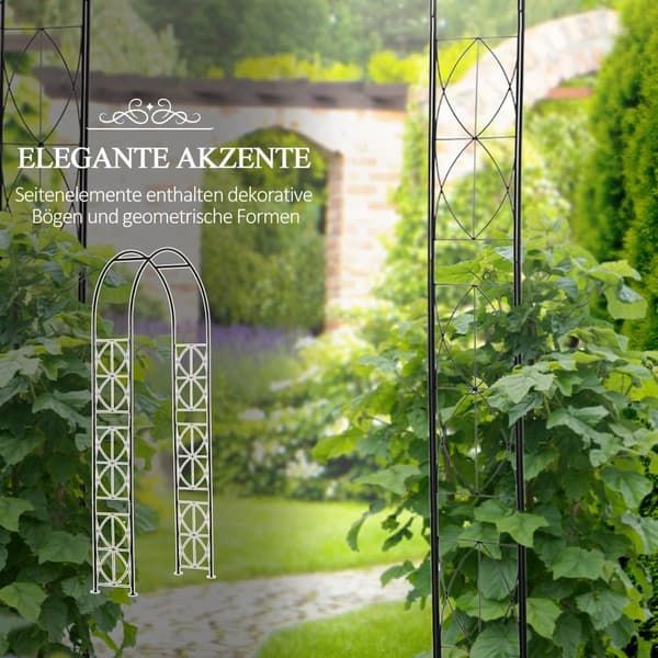 Havebue Trellis, 114x30x230 cm, Sort