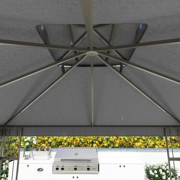 Paviljong med Dubbelt Tak, 3x3 m, Mörkgrå