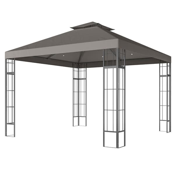 Paviljong med Dubbelt Tak, 3x3 m, Mörkgrå