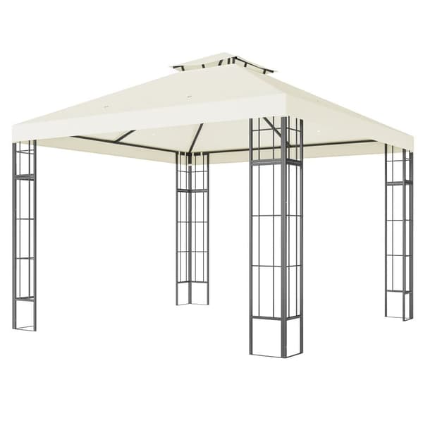 Paviljong med Dubbelt Tak, 3x3 m, Krämvit