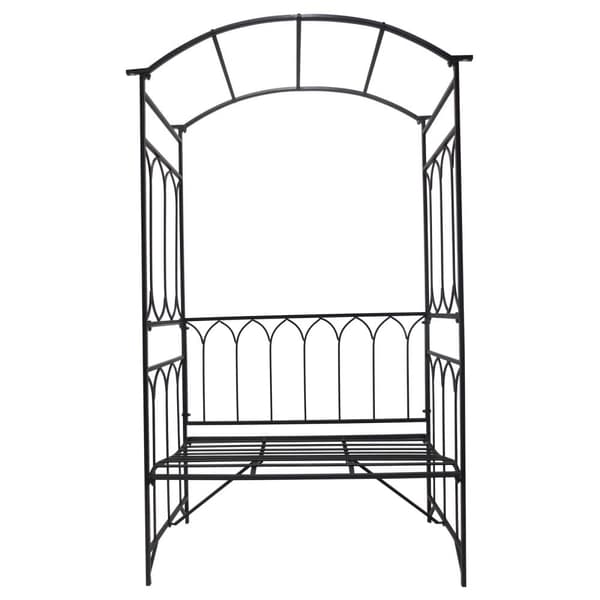 Havebænk, 115x50x203 cm, Sort