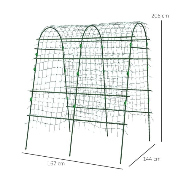 Espalier til Klatreplanter, 144x167x206 cm, Grøn