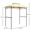 Pikkukuva 3 / 9: Grillipaviljonki, LED-valoilla, 240x150x258 cm, Beige