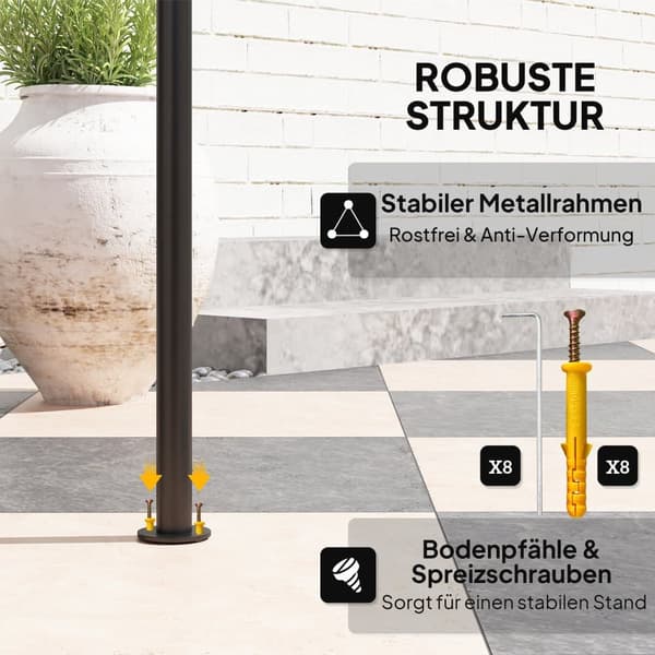 Grillipaviljonki, LED-valoilla, 240x150x258 cm, Beige