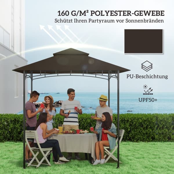 Ersättningstak för Grillpaviljong, 1.5x2.4 m, Kaffe