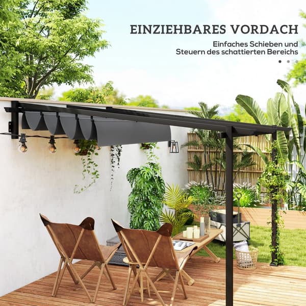 Pergola, terassikatos, 297x297 cm, tummanharmaa