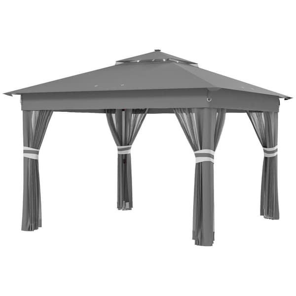 Puutarhapaviljonki, 336x336 cm, Harmaa