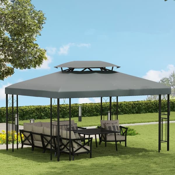 Korvaava katto paviljonkiin, 4x3 m, tummanharmaa