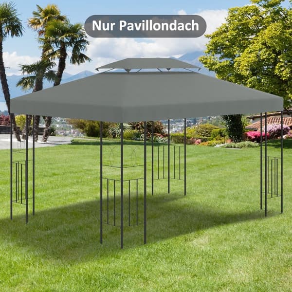 Korvaava katto paviljonkiin, 4x3 m, tummanharmaa