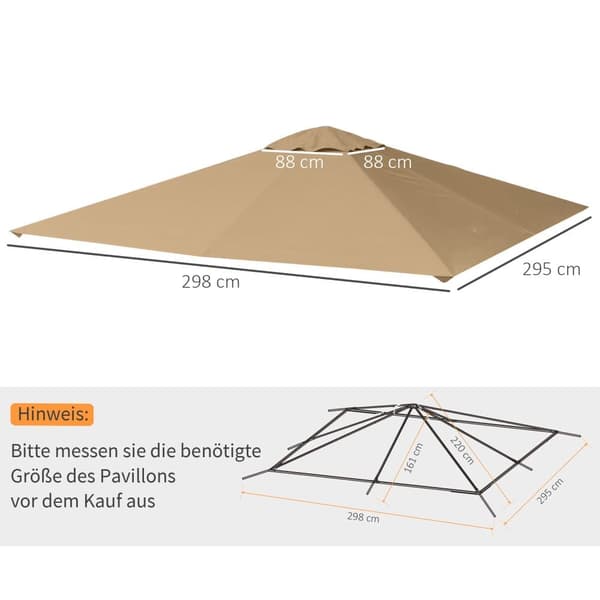 Paviljongin kattoremontti, 298x295 cm, Beige