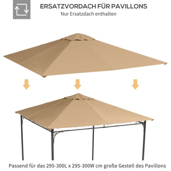 Paviljongin kattoremontti, 298x295 cm, Beige