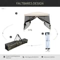 Miniatyrbillede 4 af 9: Foldbart Pavillon, 2.97x2.97x2.55m, Beige
