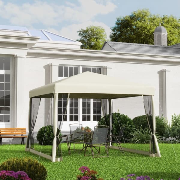 Foldbart Pavillon, 2.97x2.97x2.55m, Beige
